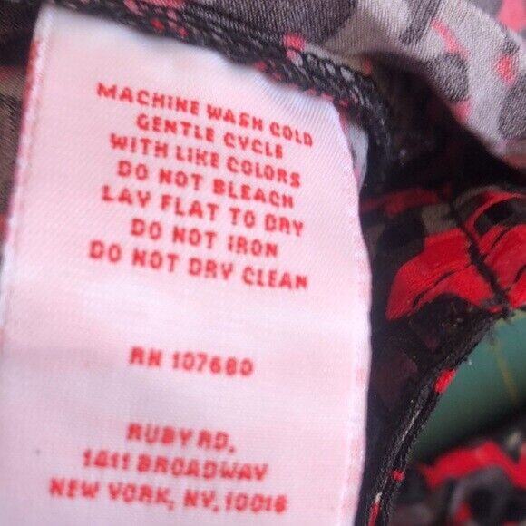 Ruby Rd Sz 12 Shiny Red Black Jacket Button Front Pockets 3/4 Sleeve - Picture 4 of 6